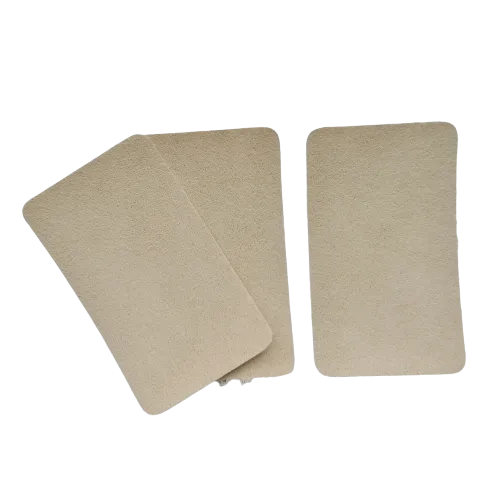 Imitatielederen eindstuk voor tassenband - zandkleur- 40 mm x 70 mm - 3 stuks